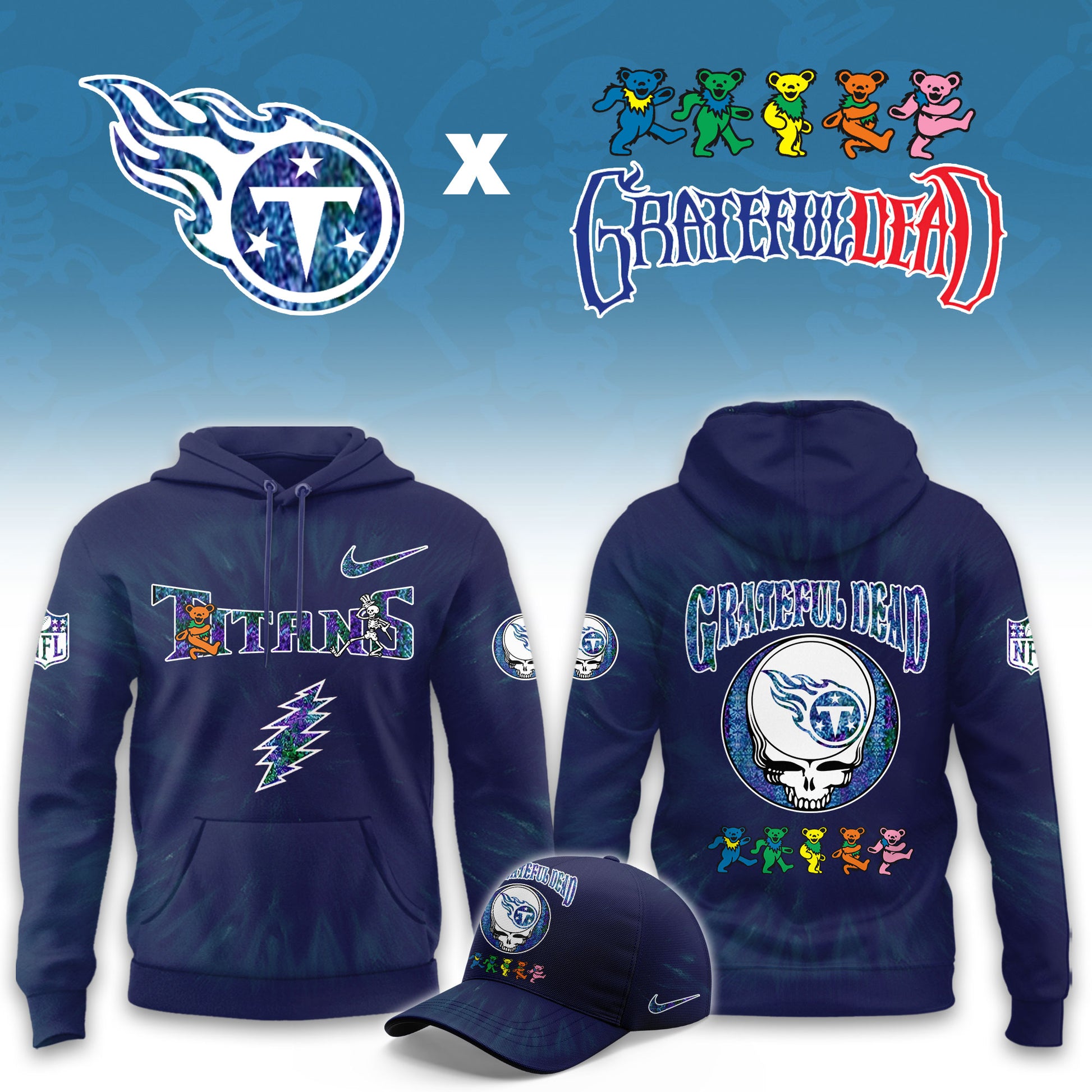 _Tennessee Titans Grateful Dead Limited Hoodie