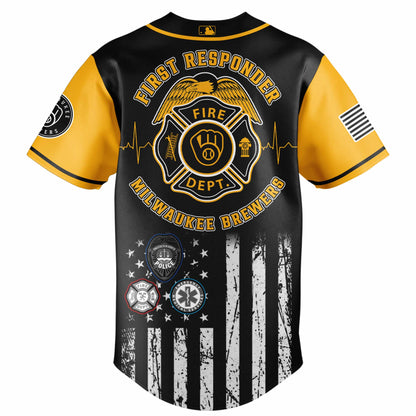 Milwaukee Brewers MLB x First Responders Night Jersey Limited Edition