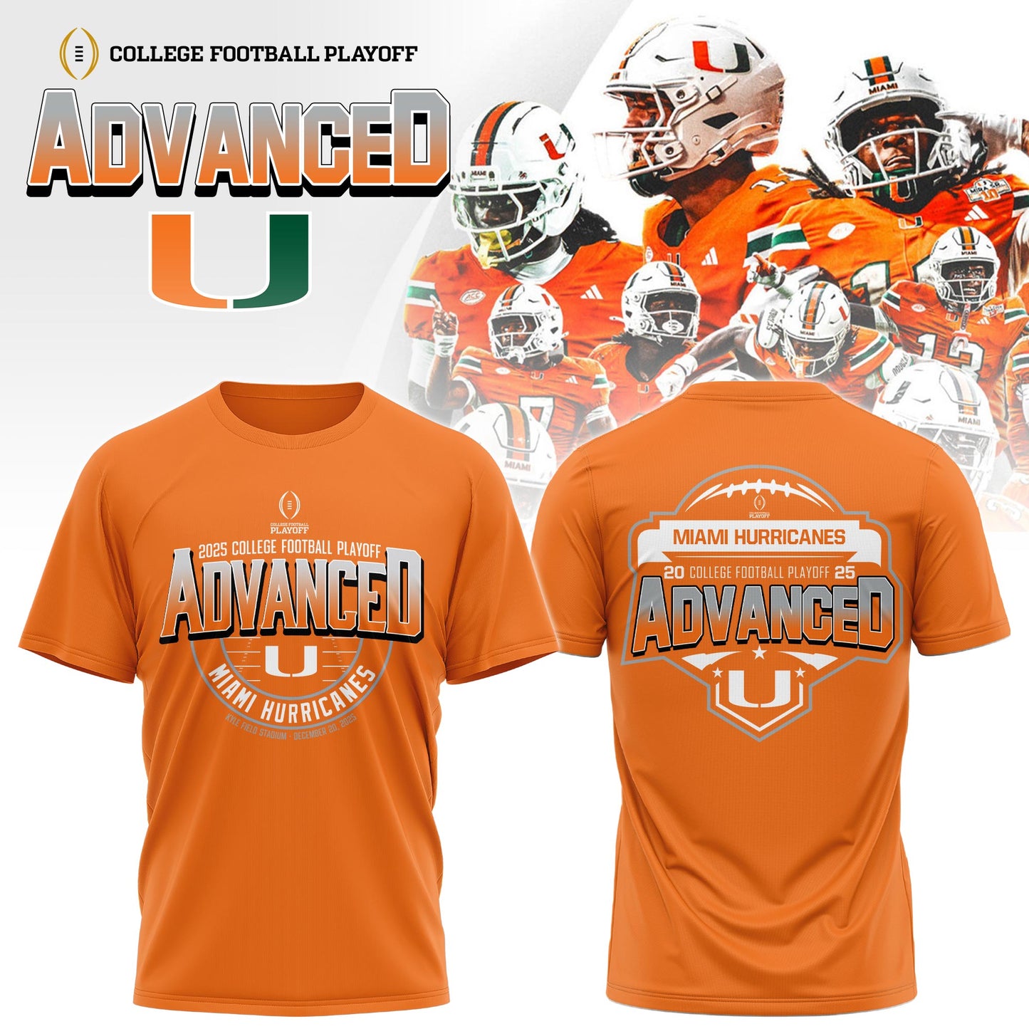 Miami Hurricanes 2025 College Football Playoff | Limited Edition T-Shirt