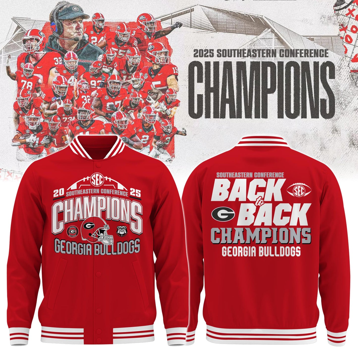 UGA 2025 SEC Football Conference Champions Bomber Limited Edition