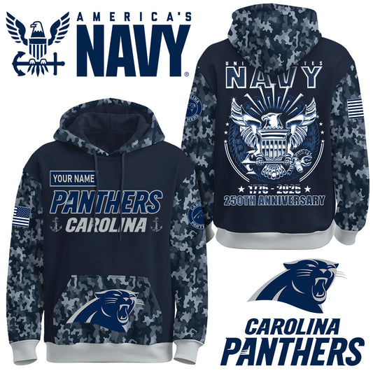 Carolina Panthers x U.S Navy 250th Birthday Anniversary-3D Unisex Hoodie