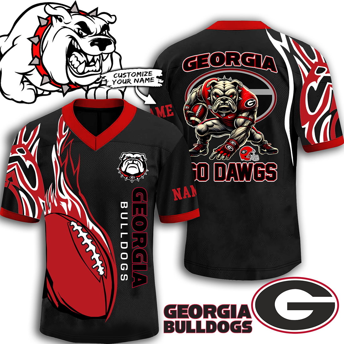 Georgia Bulldogs Fan Jersey
