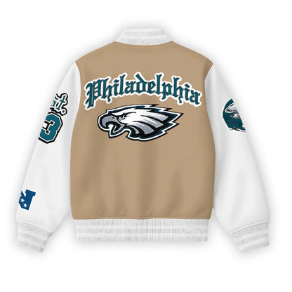 PHI Vintage Cream Old English Varsity Jacket 2025