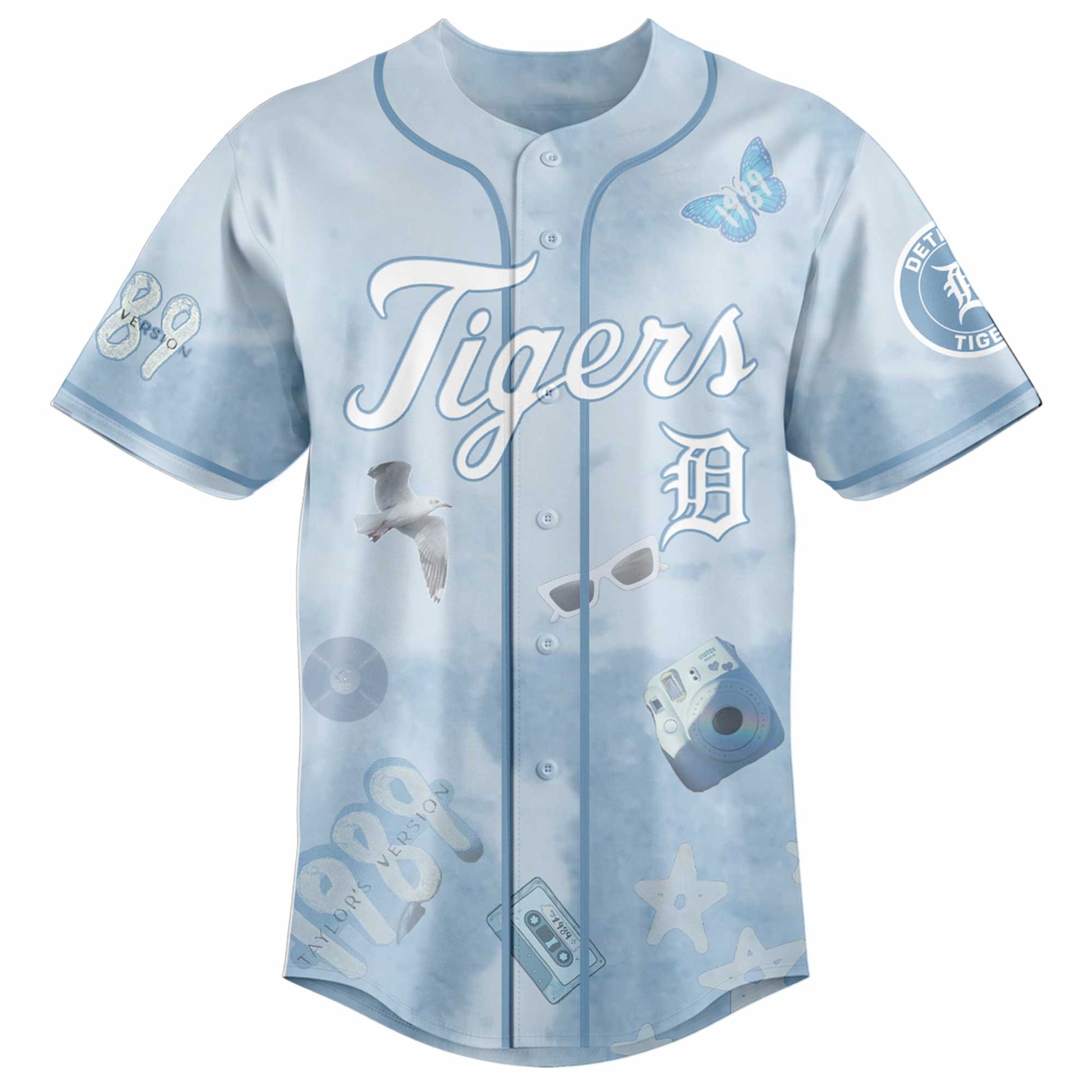 DET 1989 Sky Blue Baseball Jersey