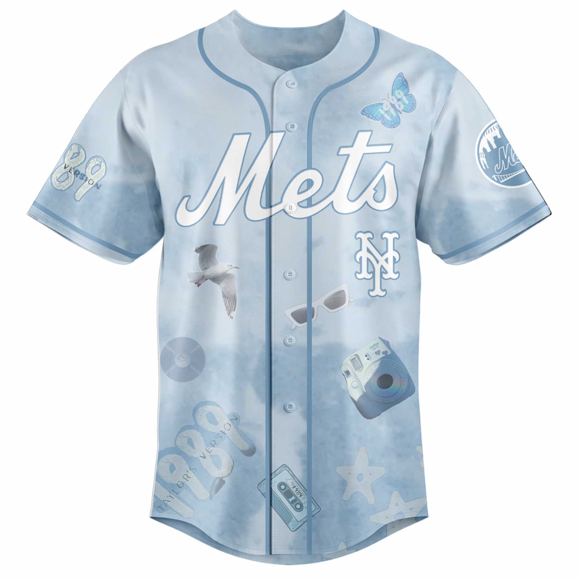 NYM 1989 Sky Blue Baseball Jersey