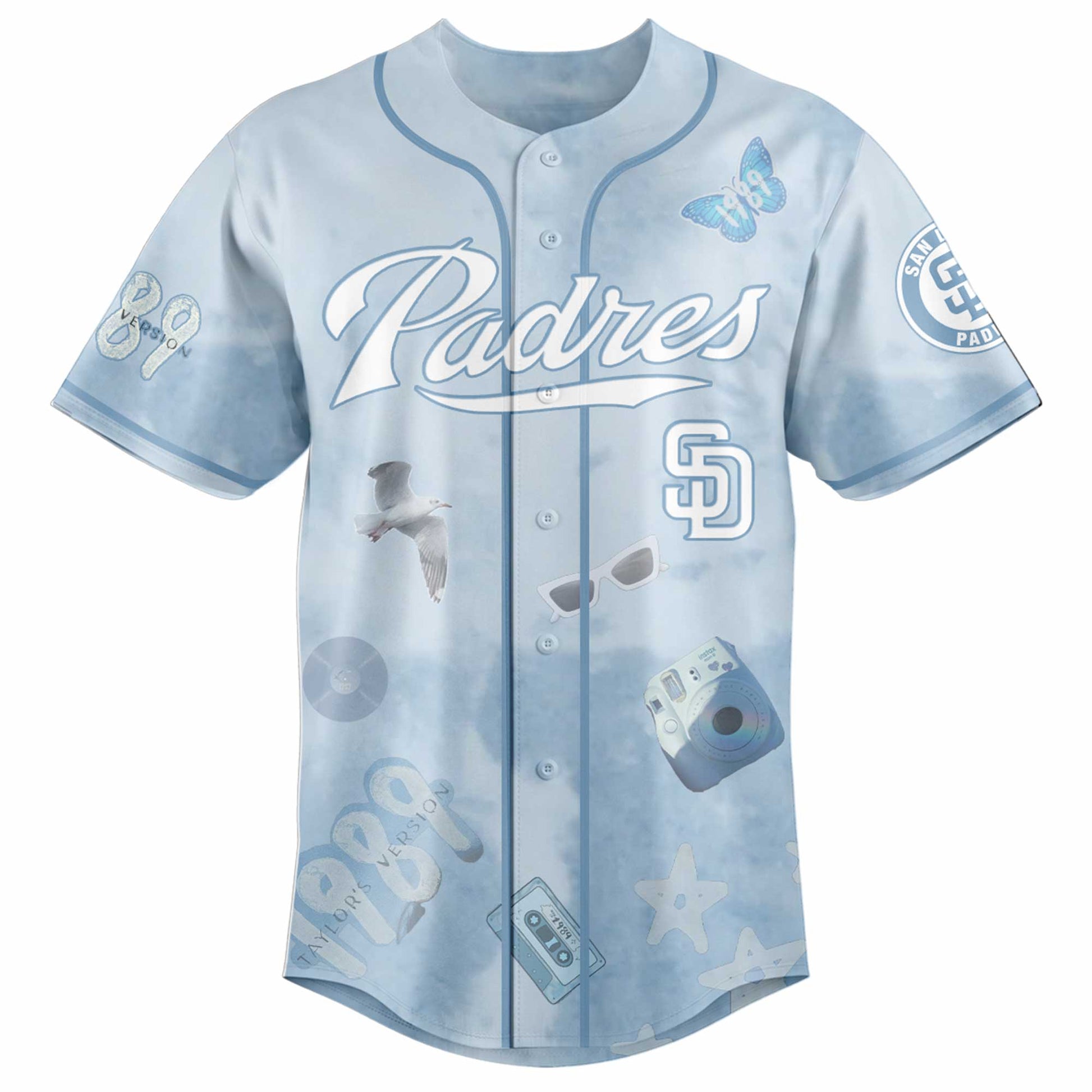 SD 1989 Sky Blue Baseball Jersey