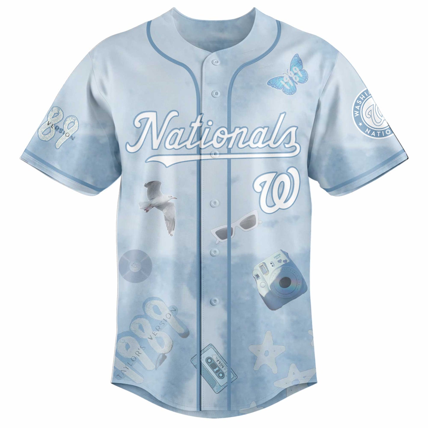 WSH 1989 Sky Blue Baseball Jersey