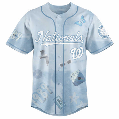 WSH 1989 Sky Blue Baseball Jersey