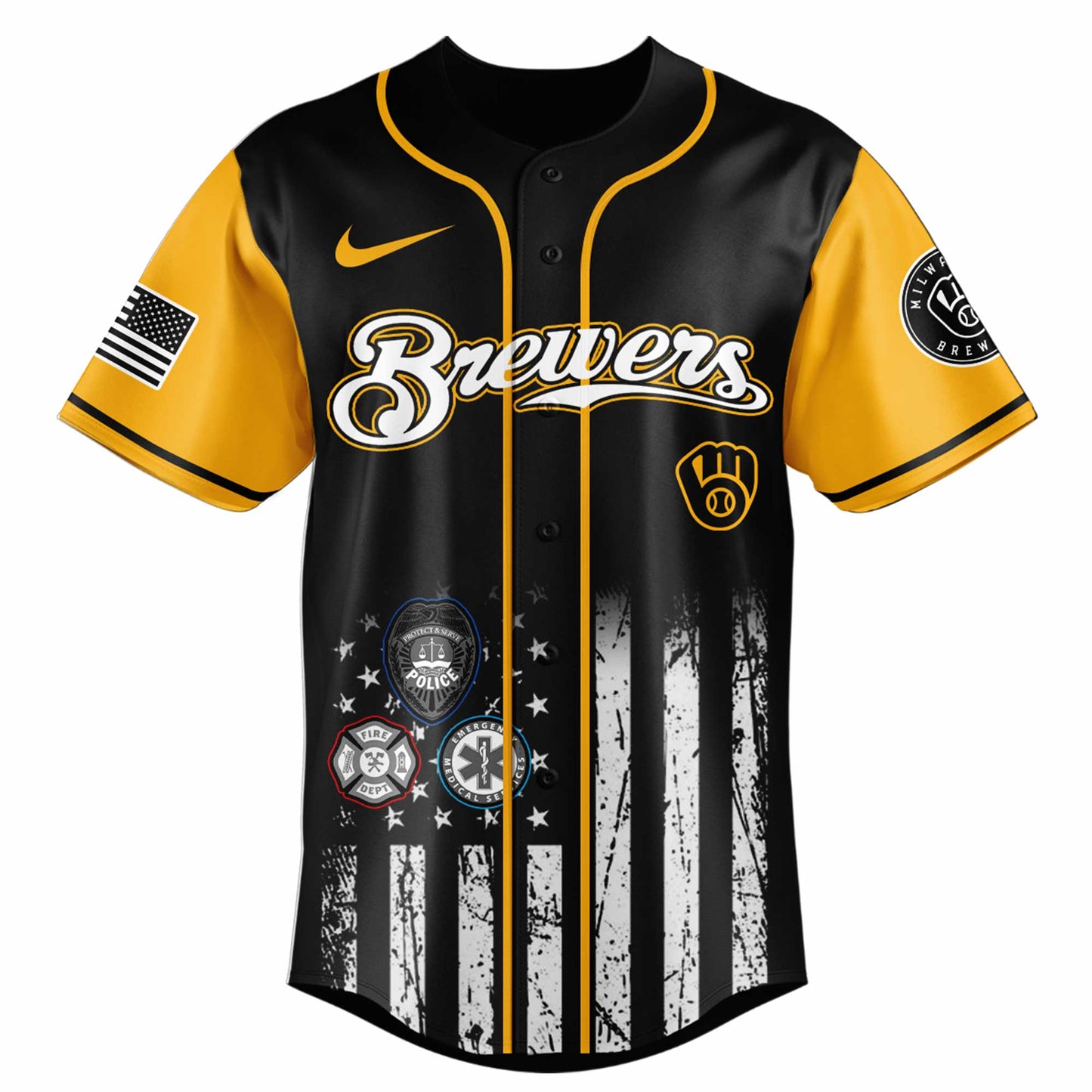 Milwaukee Brewers MLB x First Responders Night Jersey Limited Edition