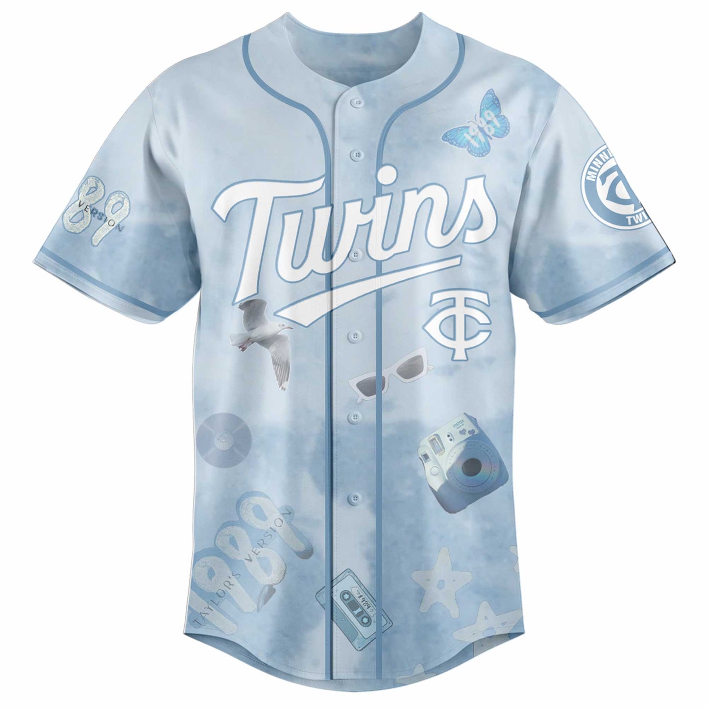 MIN 1989 Sky Blue Baseball Jersey