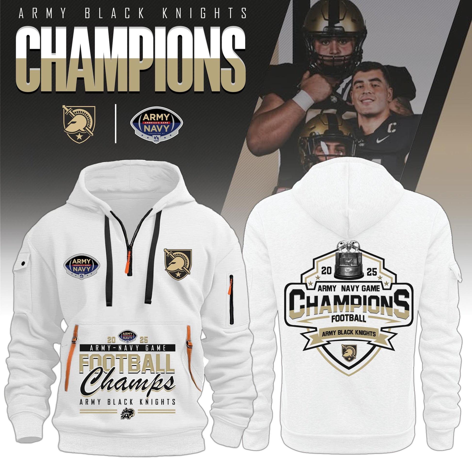 Army Champion KN09 White Hoodie + Unisex Limited Style
