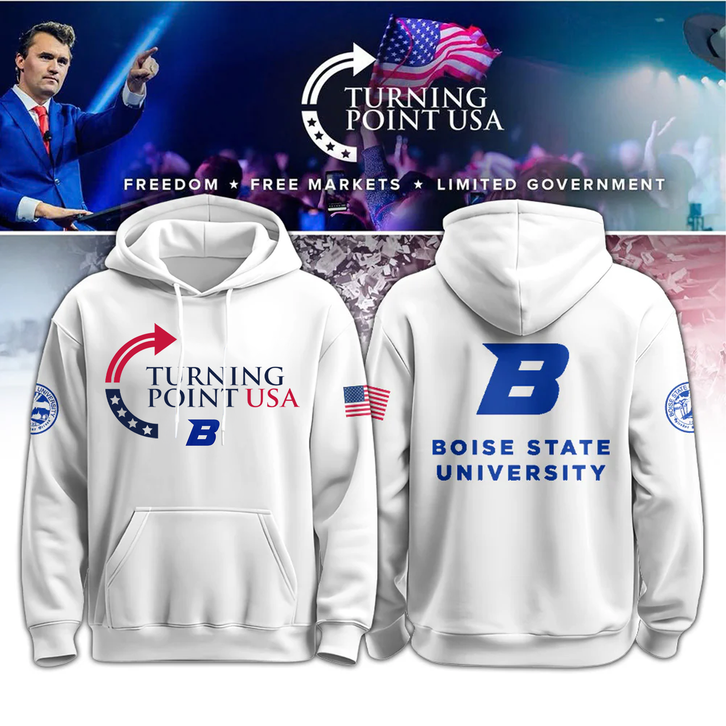 Limited Edition Boise State University x Turning Point USA Hoodie