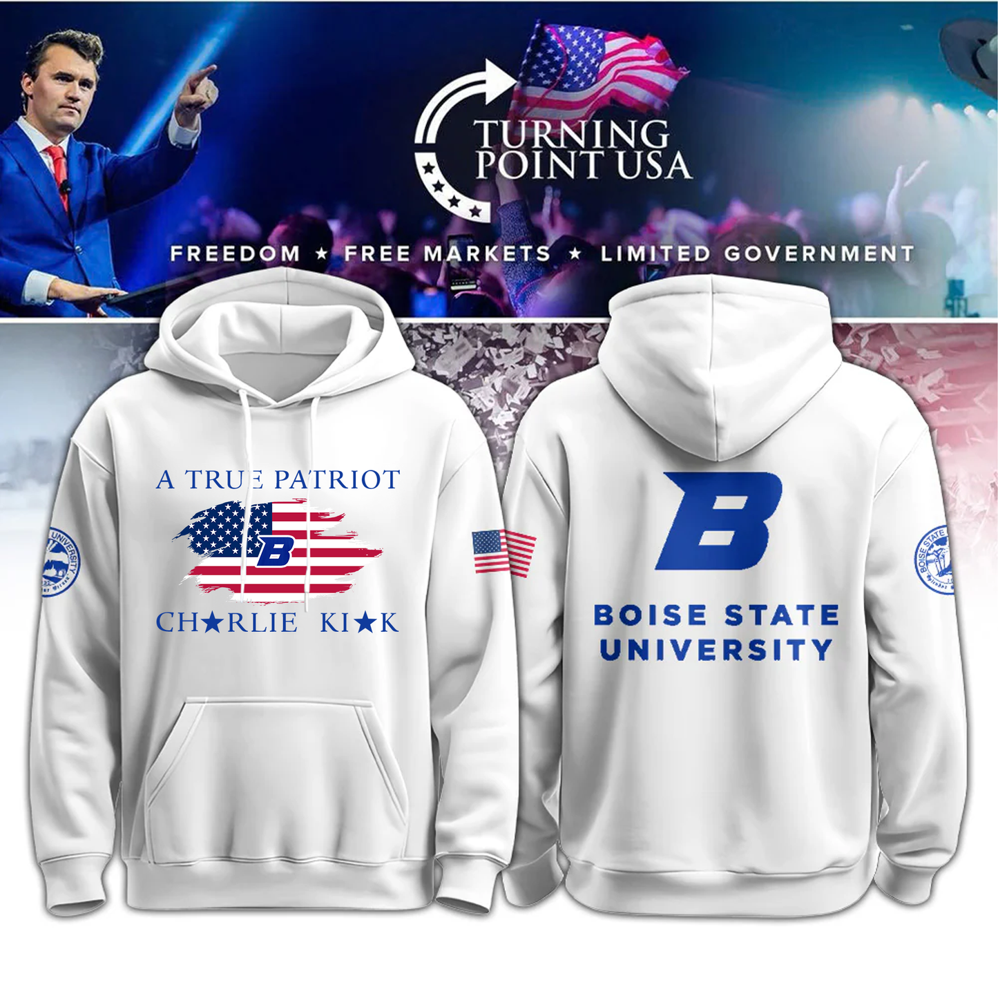 Limited Edition Boise State University x Turning Point USA Hoodie