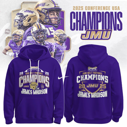 .JMU 2025 Sun Belt Football Champions Hoodie Limited Edition