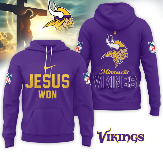 Minnesota Vikings | Premium Jesus Won Hoodie