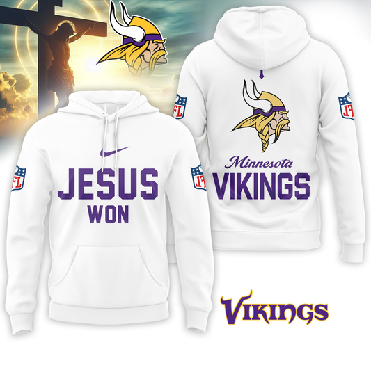Minnesota Vikings | Premium Jesus Won Hoodie