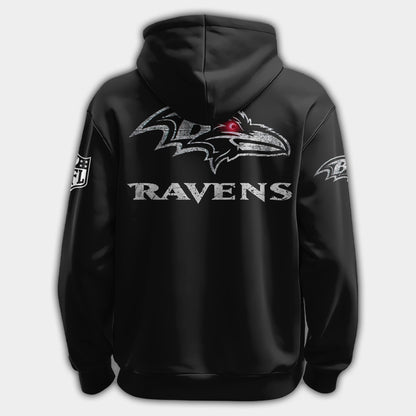 Ravens All-Black Darkness Zip Hoodie