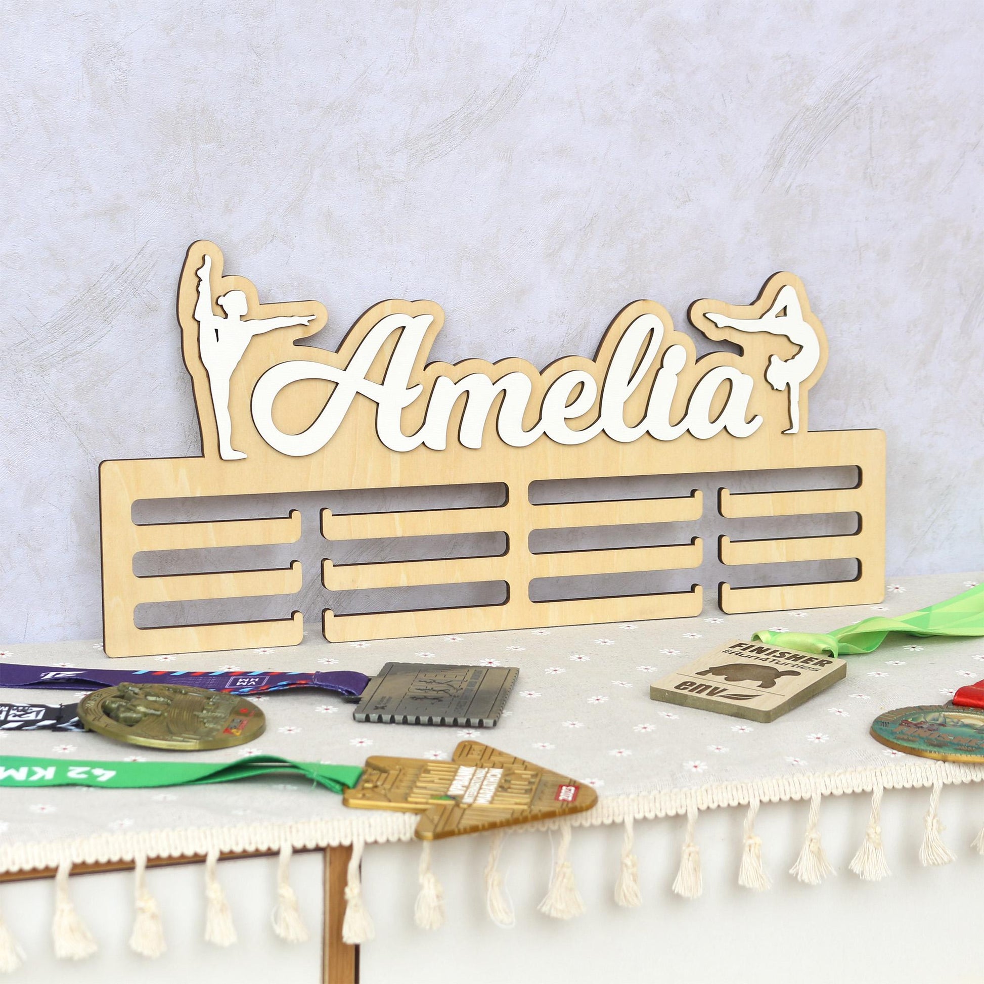 Medal Holder, Gymanstics Medal Hanger, Bedroom Wall Hanging, Medal Display, Bedroom Sign, Bedroom Wall Art, Personalised Sign, Gymnast Sign