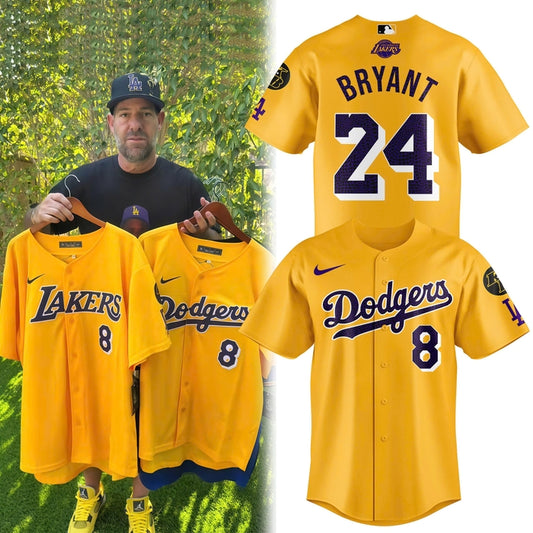 Los Angeles Dodgers x Lakers x Kobe Bryant 8/24 Limited Jersey v1