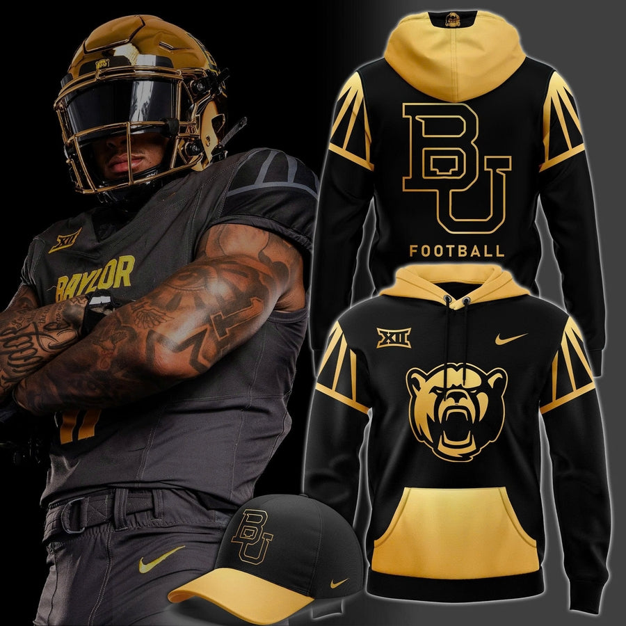 Men's Gold Chrome Baylor Football Hoodie 2025