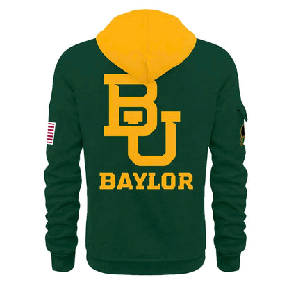 Men's Chrome Era Baylor Football New Hoodie Green And Gold 2025