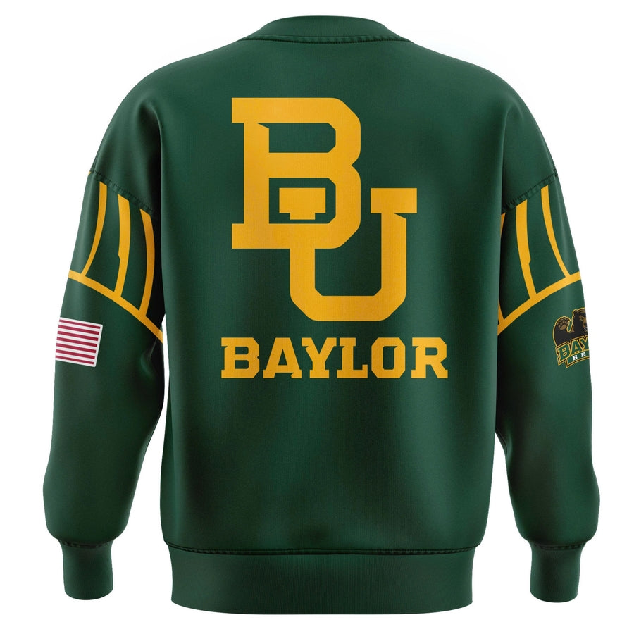 Men's Chrome Era Baylor Football Sweatshirt Green And Gold 2025