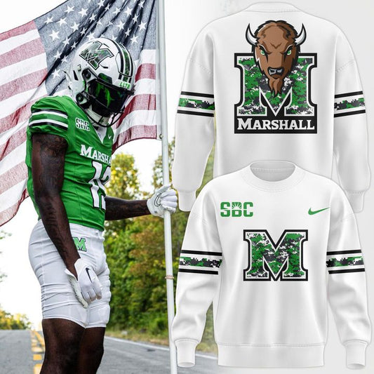 Marshall Thundering Football 2025 Limited Sweatshirt - White