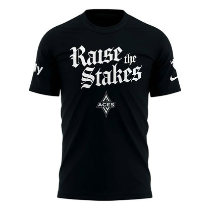 LAS VEGAS ACES RAISE THE STAKES 2025 PLAYOFFS BLACK TEE