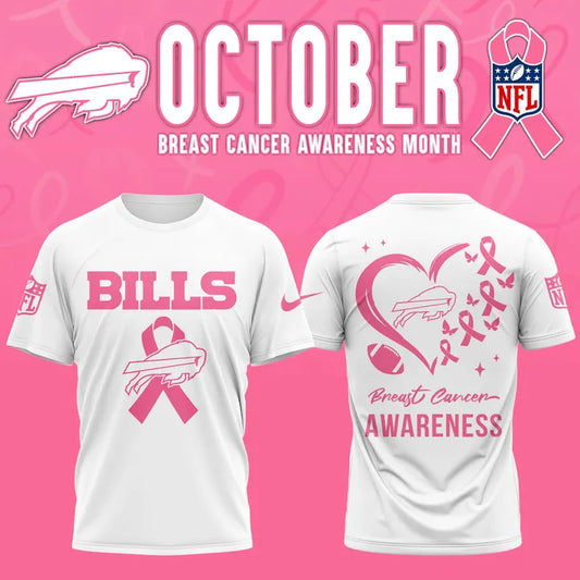 Buffalo Bills '' OCTOBER BREAST CANCER AWARENESS MONTH '' T-Shirt