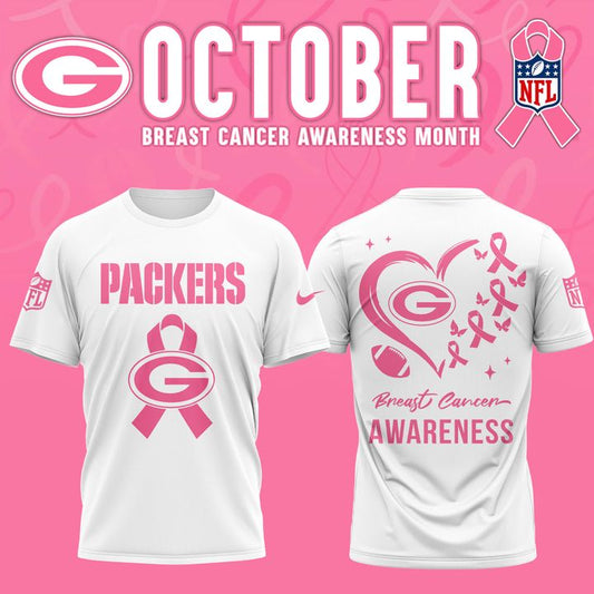 Green Bay Packers '' OCTOBER BREAST CANCER AWARENESS MONTH '' T-Shirt 2025