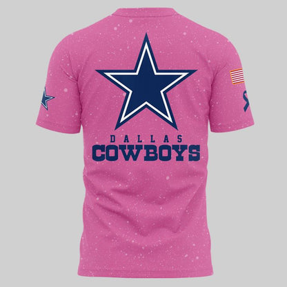 Limited Edition Dallas Cowboys Breast Cancer Awareness Pink Tshirt 2025