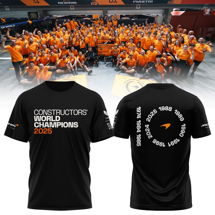 McLaren Formula 1 Team 2025 Constructors' Champions Black T-Shirt