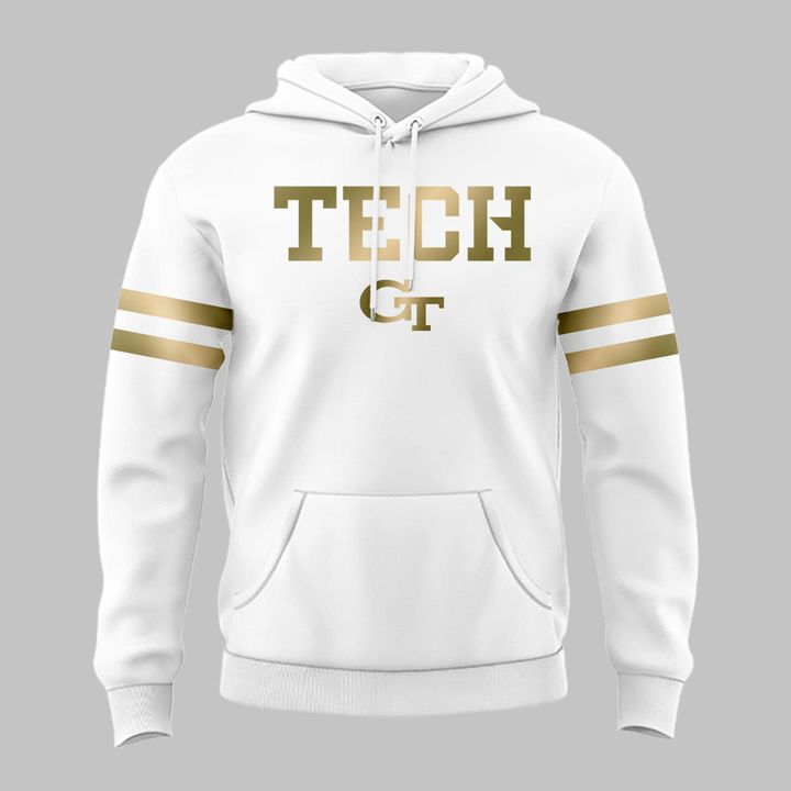 Special New Georgia Tech Football Whites Uniform Hoodie.