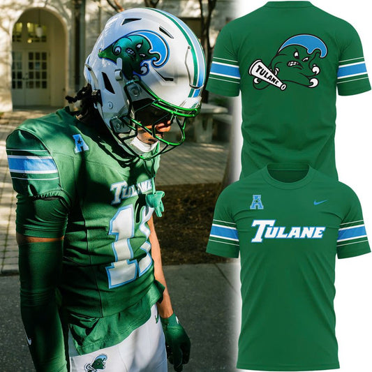 Special Tulane Green Wave Wordmark Logo Uniform Tshirt