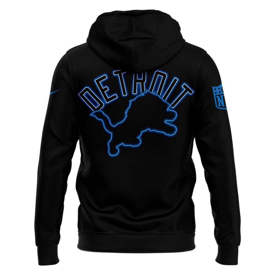 Black Detroit Lions Motor City Pullover Hoodie