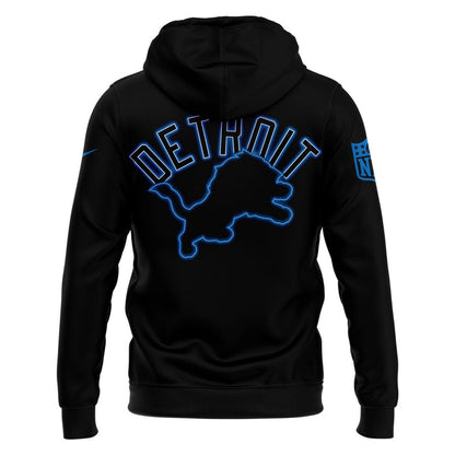Black Detroit Lions Motor City Pullover Hoodie