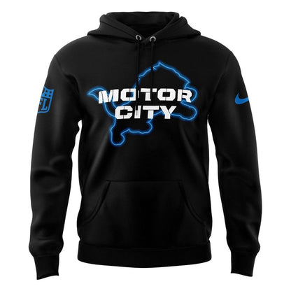 Black Detroit Lions Motor City Pullover Hoodie