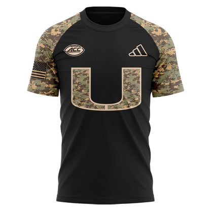 Camo/Black Miami Hurricanes Football T-shirt