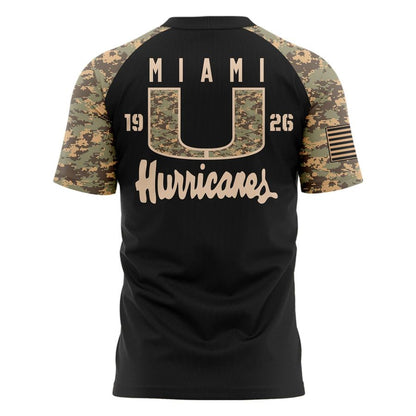 Camo/Black Miami Hurricanes Football T-shirt