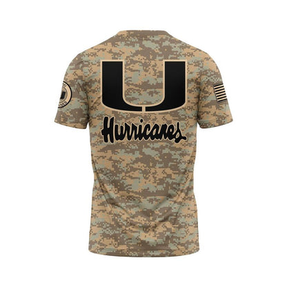 Camo Miami Hurricanes Football T-shirt