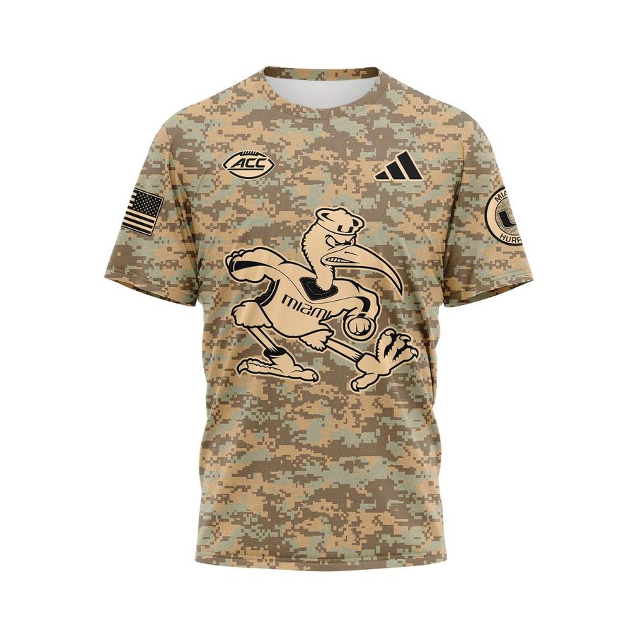 Camo Miami Hurricanes Football T-shirt