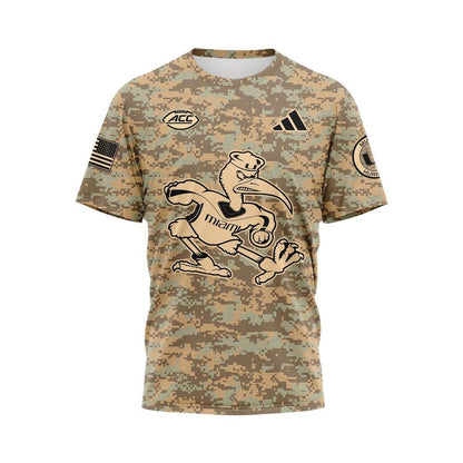 Camo Miami Hurricanes Football T-shirt