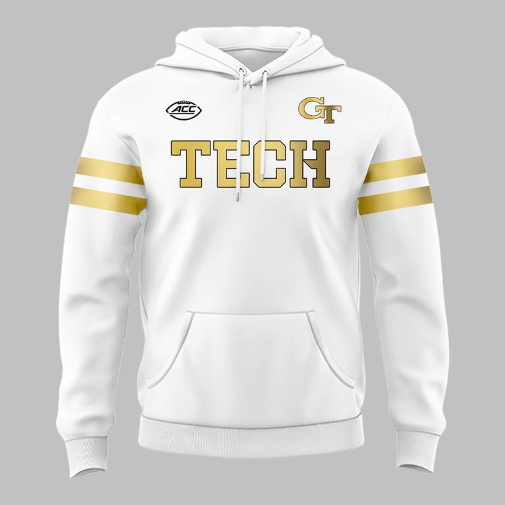 Special Edition Georgia Tech Wordmark Uniform White Hoodie.