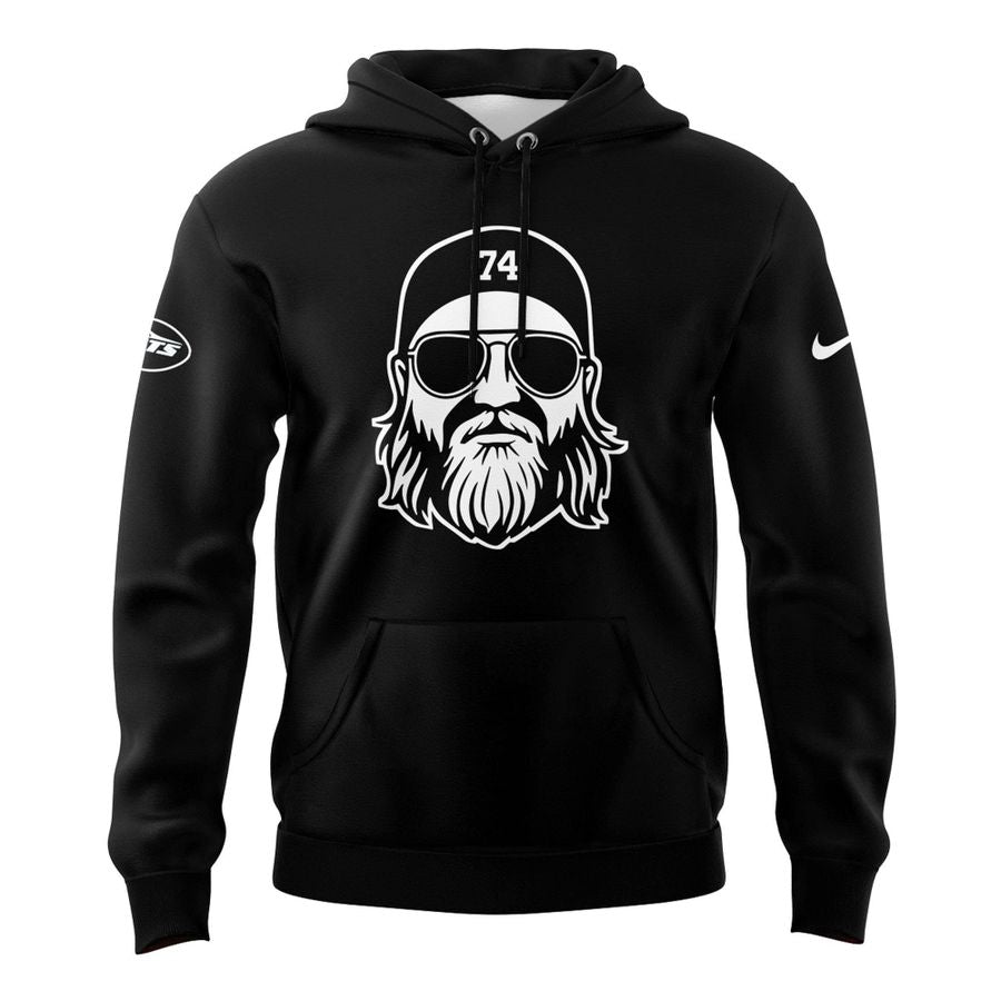 “A TRUE JET 74” hoodie honoring Nick Mangold, legend of the New York Jets for fans