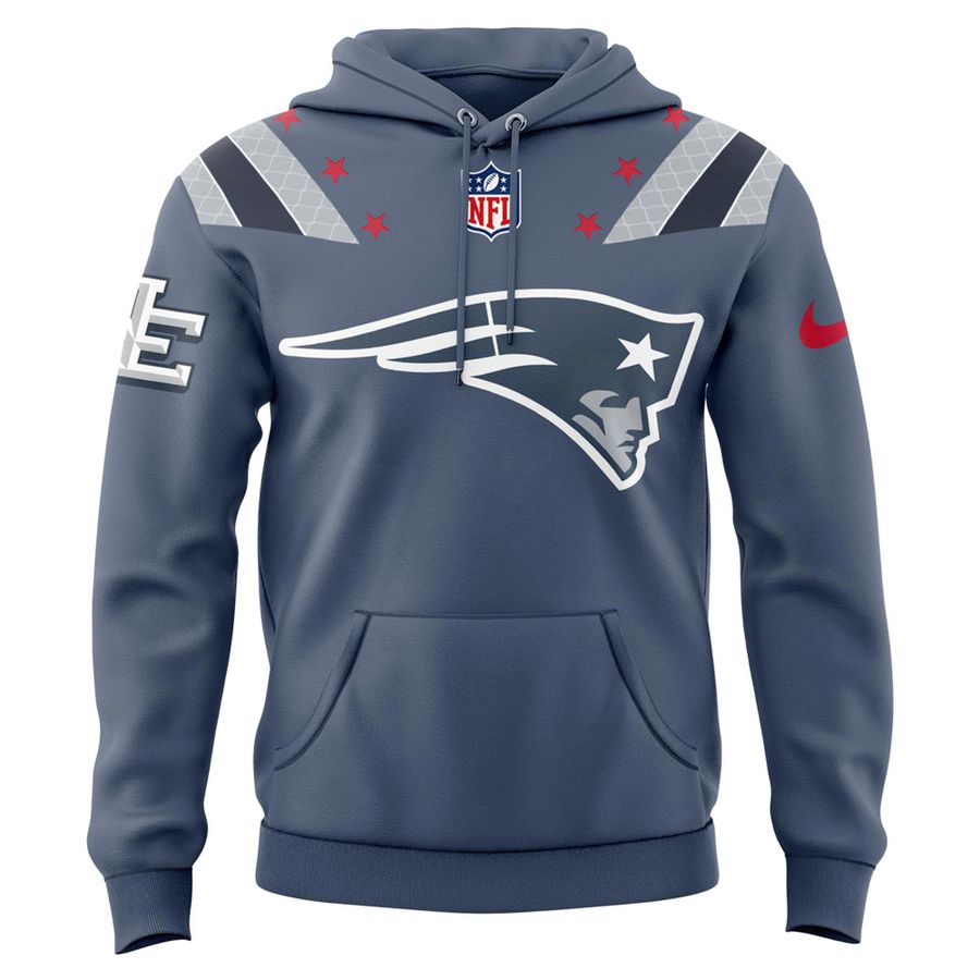 NE Patriots 2025 Rivalries Nor’Easter Storm Blue Hoodie
