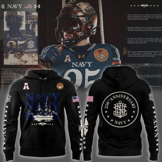 Navy Midshipmen 250th Anniversary Hoodie Black