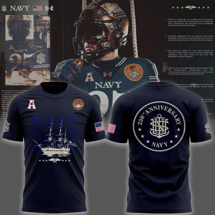 Navy Midshipmen 250th Anniversary T-shirt for fans