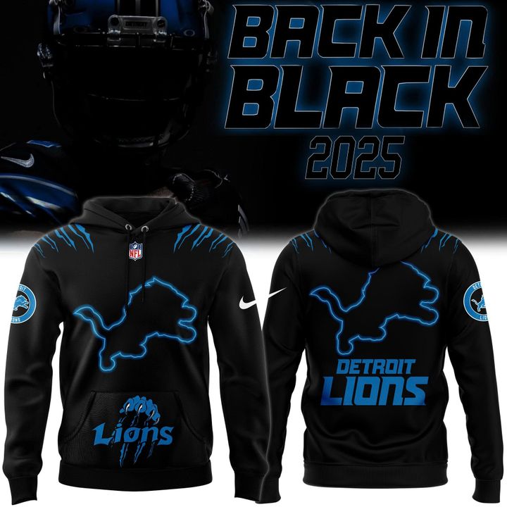 Men's Nike Back In Black Detroit Lions 2025 Hoodie(V6)