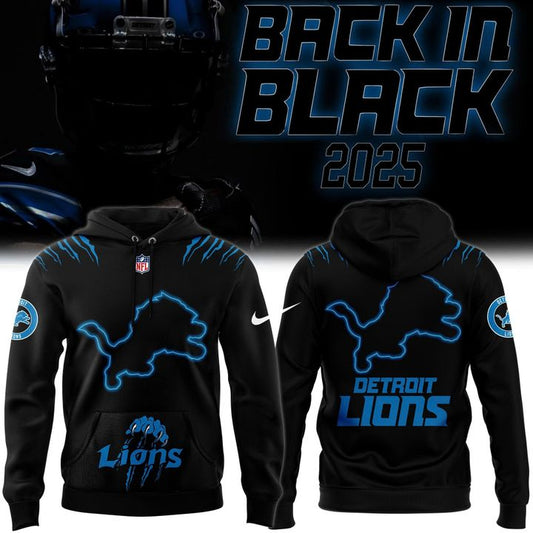 Men's Nike Back In Black Detroit Lions 2025 Hoodie(V6)
