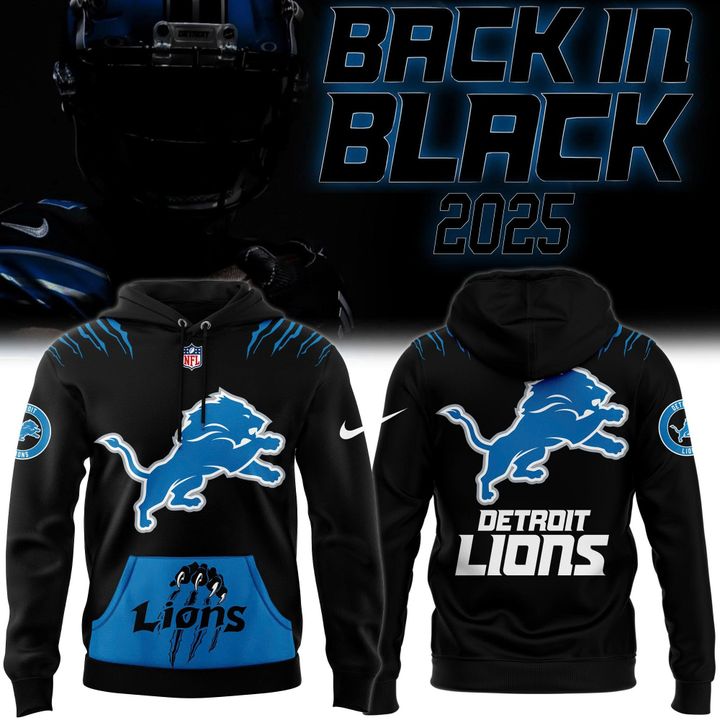 Men's Nike Back In Black Detroit Lions 2025 Hoodie(V3)
